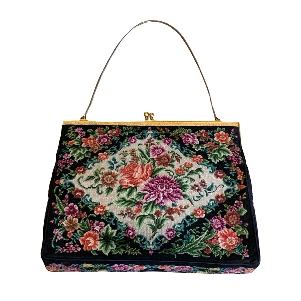 Vintage Floral Tapestry Handbag